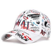 Load image into Gallery viewer, Black And White Lettering Fashion Hipster Cap Hip Hop Street Fashion Baseball Cap Breathable Shade Peaked Sunscreen Hat
