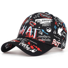 Load image into Gallery viewer, Black And White Lettering Fashion Hipster Cap Hip Hop Street Fashion Baseball Cap Breathable Shade Peaked Sunscreen Hat
