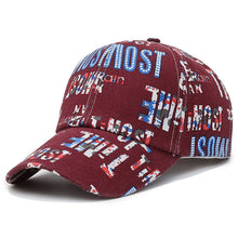 Load image into Gallery viewer, Fashion Embroidery Alphabet Print Baseball Cap Summer Breathable Sunscreen Large Brim Visor Hat Ins Hip Hop Street Driver's Cap
