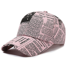 Load image into Gallery viewer, Newspaper Pattern Personality Graffiti Baseball Cap Fashion Street Hip Hop Duck Cap Outdoor Sports Visor Sun Protection Visor Hat Truck Driver Hat
