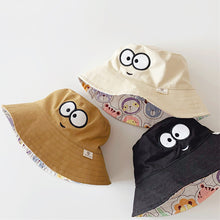 Load image into Gallery viewer, Children's Cartoon Cute Big Eyes Fisherman Hat Double-Sided Wearable Cartoon Graffiti Sun Visor Cap Breathable Unique Fashion Accessories
