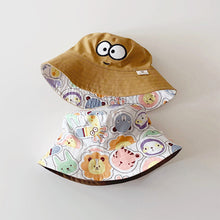 Load image into Gallery viewer, Children's Cartoon Cute Big Eyes Fisherman Hat Double-Sided Wearable Cartoon Graffiti Sun Visor Cap Breathable Unique Fashion Accessories

