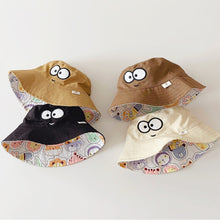 Load image into Gallery viewer, Children's Cartoon Cute Big Eyes Fisherman Hat Double-Sided Wearable Cartoon Graffiti Sun Visor Cap Breathable Unique Fashion Accessories
