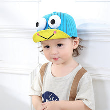 Load image into Gallery viewer, Spring And Summer Children's Cute Fun Big Eye Frog Baby Sun Hat Sunscreen Breathable With Velcro Adjustable Duck Cap
