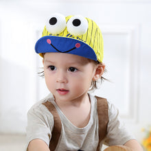 Load image into Gallery viewer, Spring And Summer Children's Cute Fun Big Eye Frog Baby Sun Hat Sunscreen Breathable With Velcro Adjustable Duck Cap
