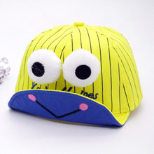 Load image into Gallery viewer, Spring And Summer Children's Cute Fun Big Eye Frog Baby Sun Hat Sunscreen Breathable With Velcro Adjustable Duck Cap
