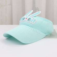 Load image into Gallery viewer, Children's Summer Knitted Breathable Empty Top Sun Hat Widened Brim Fashion Cute Cartoon Three-Dimensional Little Rabbit Style Cap
