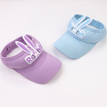 Load image into Gallery viewer, Children's Summer Knitted Breathable Empty Top Sun Hat Widened Brim Fashion Cute Cartoon Three-Dimensional Little Rabbit Style Cap
