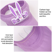 Load image into Gallery viewer, Children's Summer Knitted Breathable Empty Top Sun Hat Widened Brim Fashion Cute Cartoon Three-Dimensional Little Rabbit Style Cap
