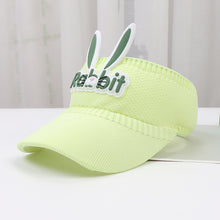 Load image into Gallery viewer, Children's Summer Knitted Breathable Empty Top Sun Hat Widened Brim Fashion Cute Cartoon Three-Dimensional Little Rabbit Style Cap
