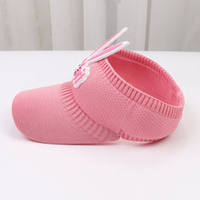 Load image into Gallery viewer, Children's Summer Knitted Breathable Empty Top Sun Hat Widened Brim Fashion Cute Cartoon Three-Dimensional Little Rabbit Style Cap
