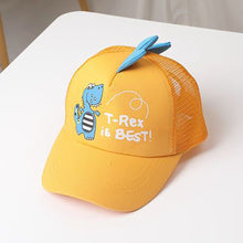 Load image into Gallery viewer, Children's Cartoon Dinosaur Embroidered Letter Print Baseball Cap Spring And Summer Cute Net Gauze Breathable Visor Hat Fashion Accessories
