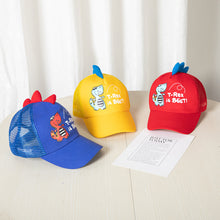 Load image into Gallery viewer, Children's Cartoon Dinosaur Embroidered Letter Print Baseball Cap Spring And Summer Cute Net Gauze Breathable Visor Hat Fashion Accessories
