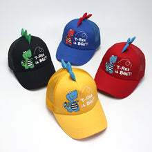 Load image into Gallery viewer, Children's Cartoon Dinosaur Embroidered Letter Print Baseball Cap Spring And Summer Cute Net Gauze Breathable Visor Hat Fashion Accessories
