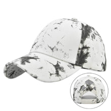 Load image into Gallery viewer, Fashion Men And Women Tie-Dye Sun Hat Adjustable Back Opening Cross Style Baseball Cap Summer Ponytail Hip Hop Mesh Cap
