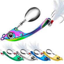 Load image into Gallery viewer, Lure Bait Metal Rotating Glitter Bait Long Throw Flutter Swim VIB Zinc Alloy Hard Fishhook Suitable For Warping Mouth Mandarin Fish Bass Fishing Accessories
