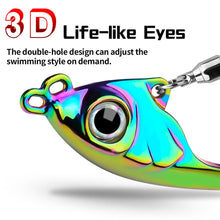 Load image into Gallery viewer, Lure Bait Metal Rotating Glitter Bait Long Throw Flutter Swim VIB Zinc Alloy Hard Fishhook Suitable For Warping Mouth Mandarin Fish Bass Fishing Accessories
