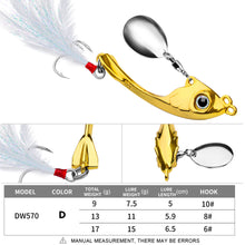Load image into Gallery viewer, Lure Bait Metal Rotating Glitter Bait Long Throw Flutter Swim VIB Zinc Alloy Hard Fishhook Suitable For Warping Mouth Mandarin Fish Bass Fishing Accessories
