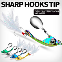 Load image into Gallery viewer, Lure Bait Metal Rotating Glitter Bait Long Throw Flutter Swim VIB Zinc Alloy Hard Fishhook Suitable For Warping Mouth Mandarin Fish Bass Fishing Accessories

