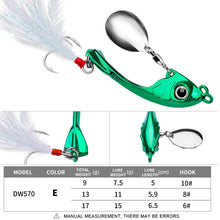 Load image into Gallery viewer, Lure Bait Metal Rotating Glitter Bait Long Throw Flutter Swim VIB Zinc Alloy Hard Fishhook Suitable For Warping Mouth Mandarin Fish Bass Fishing Accessories
