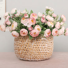 Load image into Gallery viewer, 1 Bouquet 30cm Artificial Peony Tea Rose Flowers 10 Head Camellia Silk Fake Flower For DIY Home Garden Wedding Decor
