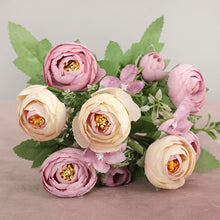 Load image into Gallery viewer, 1 Bouquet 30cm Artificial Peony Tea Rose Flowers 10 Head Camellia Silk Fake Flower For DIY Home Garden Wedding Decor
