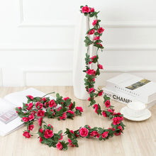 Load image into Gallery viewer, 45 Heads Artificial Flowers Vine Rose DIY Fake Plant Leaf DIY Hanging Vine Home Party Wedding Decoration Rattan Trailing Fake Flowers
