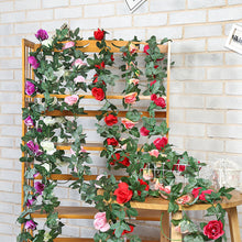 Load image into Gallery viewer, 45 Heads Artificial Flowers Vine Rose DIY Fake Plant Leaf DIY Hanging Vine Home Party Wedding Decoration Rattan Trailing Fake Flowers
