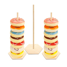 Load image into Gallery viewer, 1Pcs Wooden Doughnut Stand Donut Wall Display Holder Wedding Party Decor Dessert Doughnut Table Holder Kids Birthday
