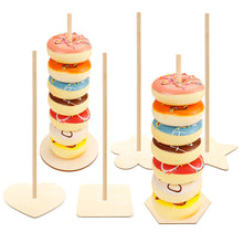 Load image into Gallery viewer, 1Pcs Wooden Doughnut Stand Donut Wall Display Holder Wedding Party Decor Dessert Doughnut Table Holder Kids Birthday

