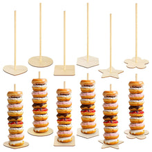 Load image into Gallery viewer, 1Pcs Wooden Doughnut Stand Donut Wall Display Holder Wedding Party Decor Dessert Doughnut Table Holder Kids Birthday

