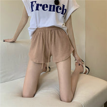 Load image into Gallery viewer, Women Shorts Summer High Waist Elastic Up Drawstring Wide Leg Sweat Short Fitness Running Shorts Loose Casual Large Sports Pants
