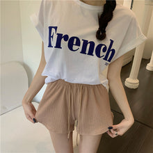 Load image into Gallery viewer, Women Shorts Summer High Waist Elastic Up Drawstring Wide Leg Sweat Short Fitness Running Shorts Loose Casual Large Sports Pants
