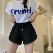 Load image into Gallery viewer, Women Shorts Summer High Waist Elastic Up Drawstring Wide Leg Sweat Short Fitness Running Shorts Loose Casual Large Sports Pants
