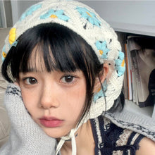 Load image into Gallery viewer, Sweet Cute Strap Hair Bag Headscarf Hat Small Mushroom Strawberry Handmade Crochet Hollow Triangle Headband Towel
