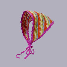 Load image into Gallery viewer, Sweet Cute Strap Hair Bag Headscarf Hat Small Mushroom Strawberry Handmade Crochet Hollow Triangle Headband Towel
