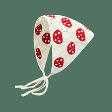 Load image into Gallery viewer, Sweet Cute Strap Hair Bag Headscarf Hat Small Mushroom Strawberry Handmade Crochet Hollow Triangle Headband Towel
