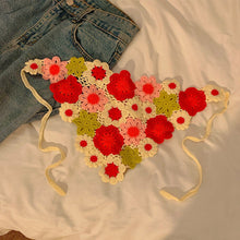 Load image into Gallery viewer, Sweet Cute Strap Hair Bag Headscarf Hat Small Mushroom Strawberry Handmade Crochet Hollow Triangle Headband Towel
