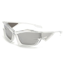 Load image into Gallery viewer, Retro UV400 Sunglasses Fashion Cat Eye Irregular Glasses Women Men Silver Mirror Goggles Unique Punk Sun Glasses Shades

