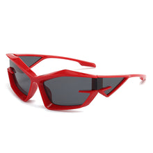 Load image into Gallery viewer, Retro UV400 Sunglasses Fashion Cat Eye Irregular Glasses Women Men Silver Mirror Goggles Unique Punk Sun Glasses Shades
