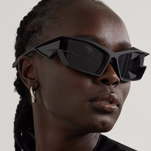 Load image into Gallery viewer, Retro UV400 Sunglasses Fashion Cat Eye Irregular Glasses Women Men Silver Mirror Goggles Unique Punk Sun Glasses Shades
