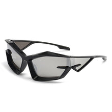 Load image into Gallery viewer, Retro UV400 Sunglasses Fashion Cat Eye Irregular Glasses Women Men Silver Mirror Goggles Unique Punk Sun Glasses Shades
