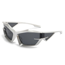 Load image into Gallery viewer, Retro UV400 Sunglasses Fashion Cat Eye Irregular Glasses Women Men Silver Mirror Goggles Unique Punk Sun Glasses Shades
