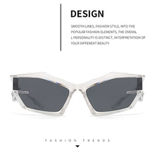 Load image into Gallery viewer, Retro UV400 Sunglasses Fashion Cat Eye Irregular Glasses Women Men Silver Mirror Goggles Unique Punk Sun Glasses Shades
