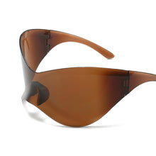 Load image into Gallery viewer, Women Men UV400 Punk Goggle Sunglasses Silver Sport Sun Glasses One Piece Eyewear Shades
