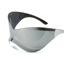 Load image into Gallery viewer, Women Men UV400 Punk Goggle Sunglasses Silver Sport Sun Glasses One Piece Eyewear Shades
