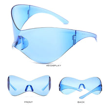 Load image into Gallery viewer, Women Men UV400 Punk Goggle Sunglasses Silver Sport Sun Glasses One Piece Eyewear Shades
