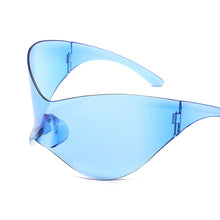Load image into Gallery viewer, Women Men UV400 Punk Goggle Sunglasses Silver Sport Sun Glasses One Piece Eyewear Shades
