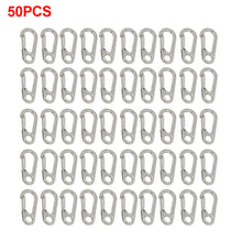 Load image into Gallery viewer, 50pcs Lobster Clasp Buckle Keychian Mini Carabiners Outdoor Camping Hiking Buckles Alloy Spring Snap Hooks Keychains Tool Clips
