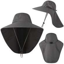 Load image into Gallery viewer, UPF40+ Fisherman Fishing Hat Sunshade Nylon Widen Brim Quick Dry Breathable Sun Shield Cycling Climbing Running Hats
